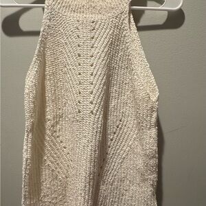 Cream Knit Sleeveless Top